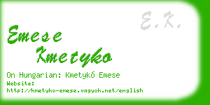 emese kmetyko business card